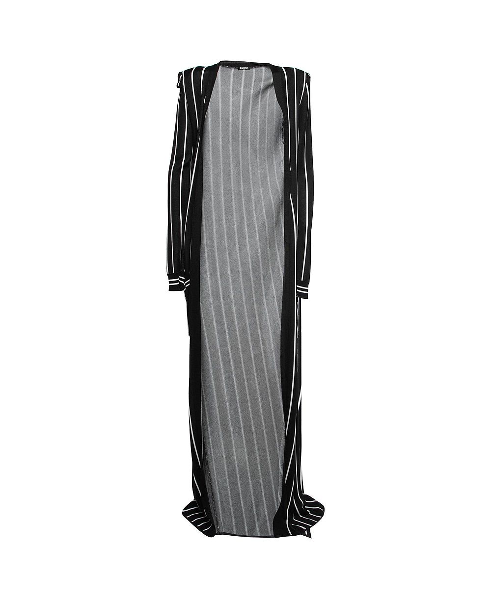Pre-Owned Balmain Women's Striped Knit Long Open Cardigan
