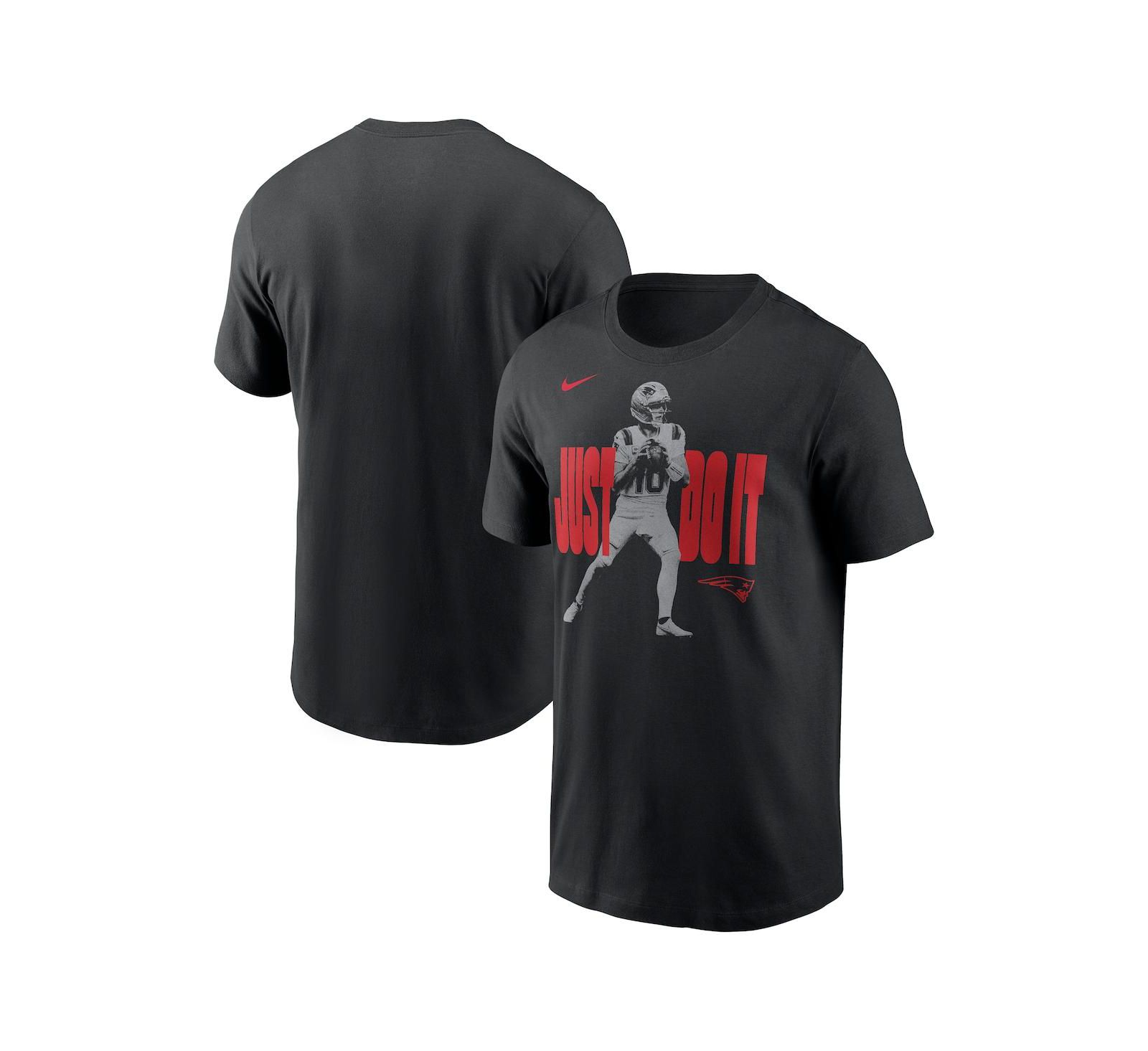 Nike Men's Drake Maye Black New England Patriots Just Do It T-Shirt