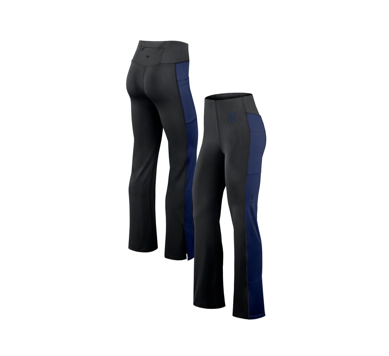 Fanatics Women's Black New York Yankees Studio Fitted Flared Leggings