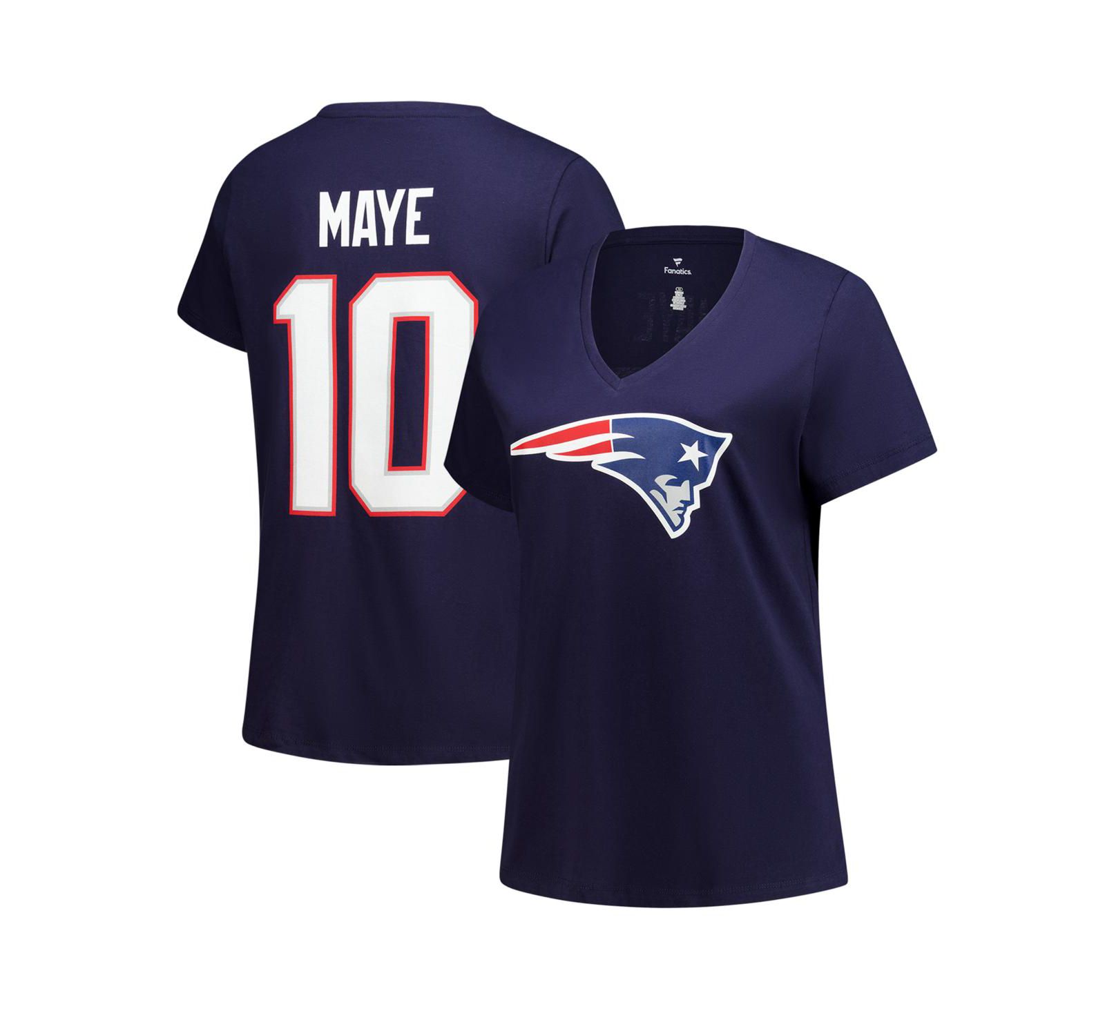 Fanatics Женская футболка Plus Size New England Patriots Drake Maye, темно-синяя