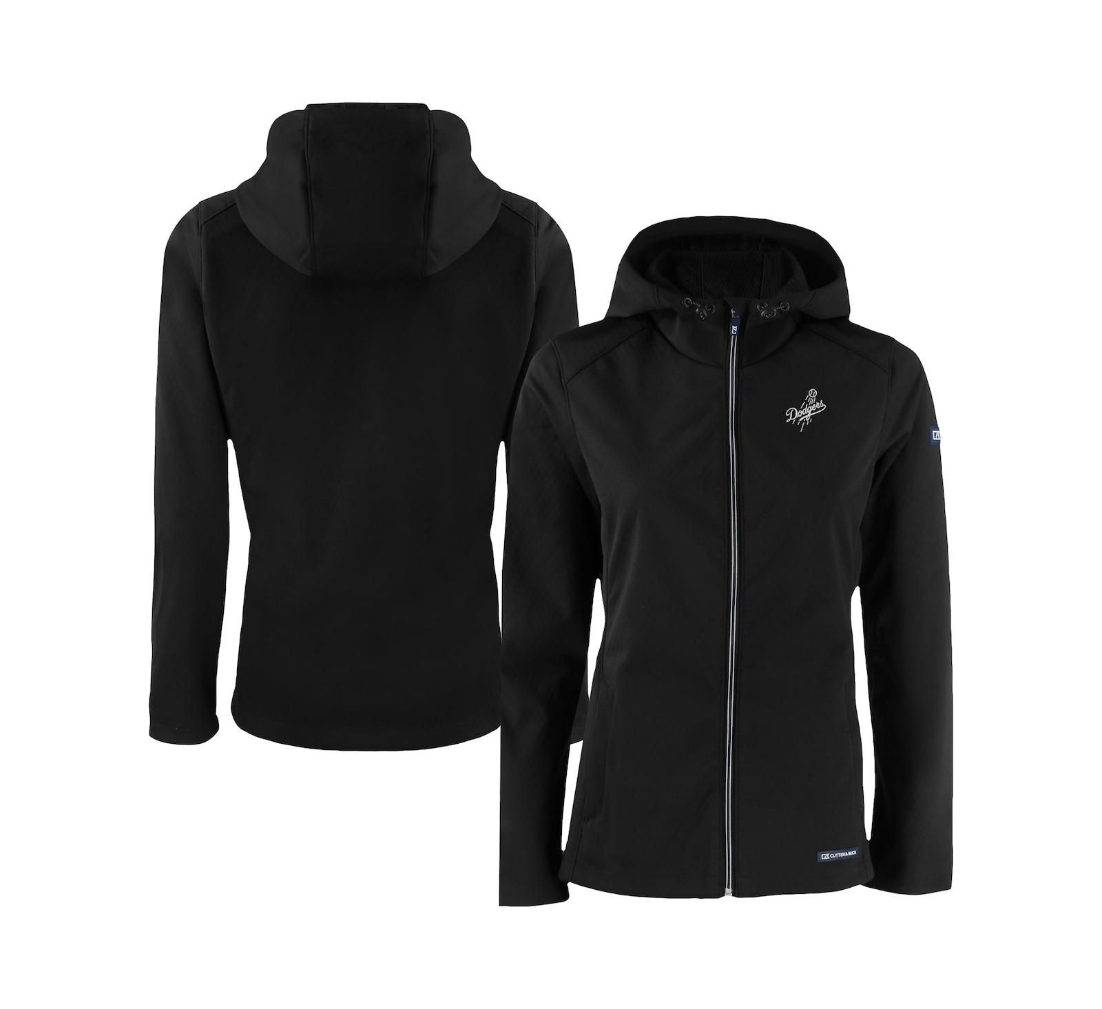 Женская куртка-худи Cutter Buck Black Los Angeles Dodgers Evoke Eco Softshell Full-Zip