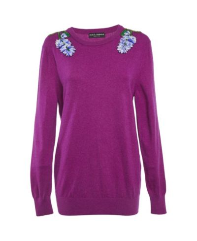 Женский свитер Dolce & Gabbana с цветочной аппликацией Pre-Owned