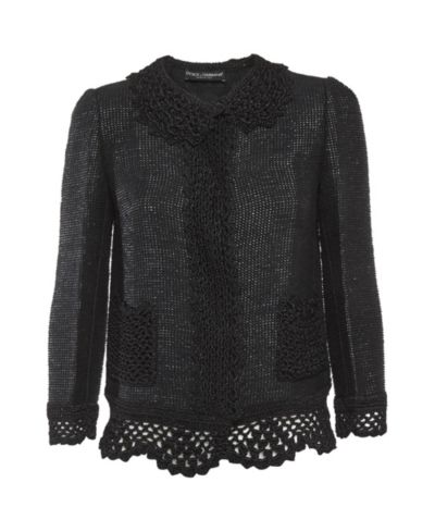 Pre-Owned Dolce & Gabbana Женский твидовый жакет с отделкой кружевом