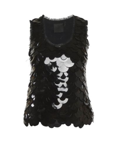 Givenchy Женский топ без рукавов из тюля с пайетками, б/у