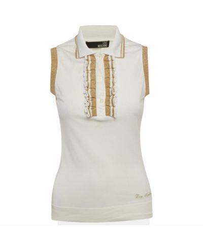 Pre-Owned Love Moschino Женский трикотажный топ без рукавов с оборками