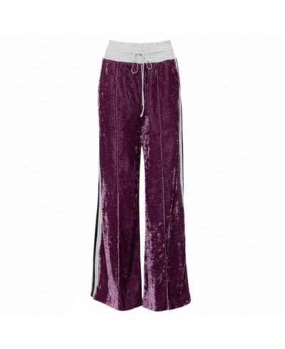 Pre-Owned Off-White Women's Crushed Velvet Wide Leg Track Pants