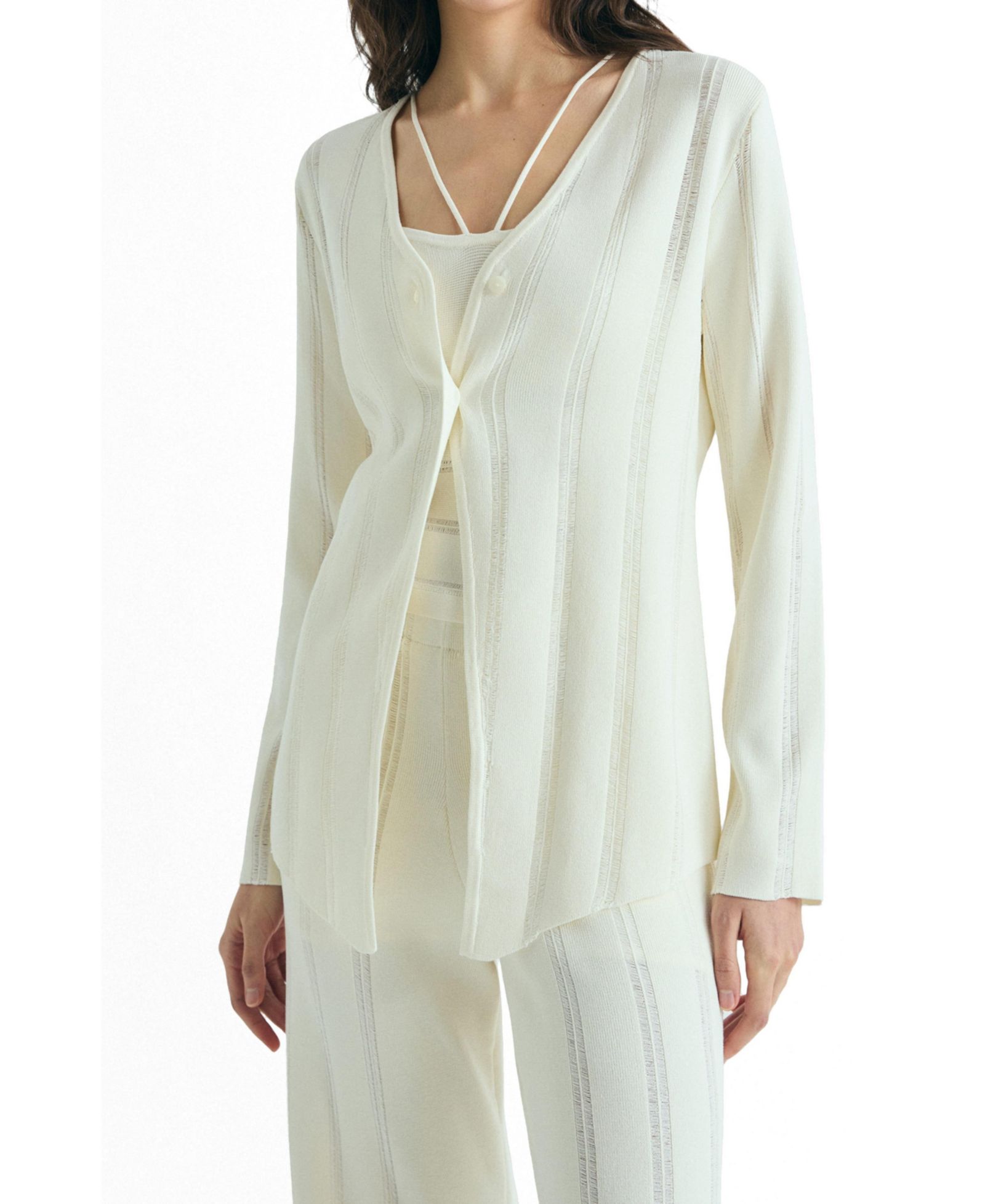 Scalpers Women's Slanted Knit Cardigan