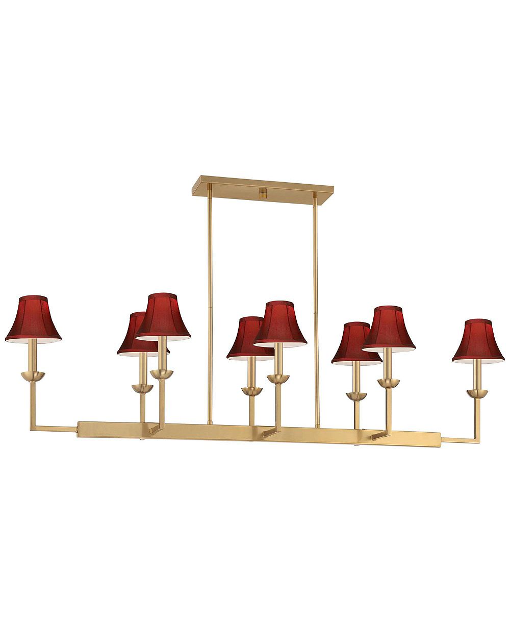 Люстра Possini Euro Design Kime 50 Inch Wide 8-Light Island с абажурами