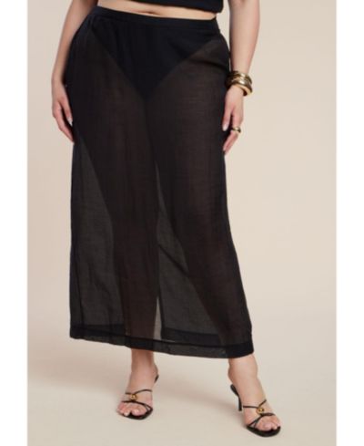 Женская юбка ELOQUII Plus Size Sheer Printed Organza