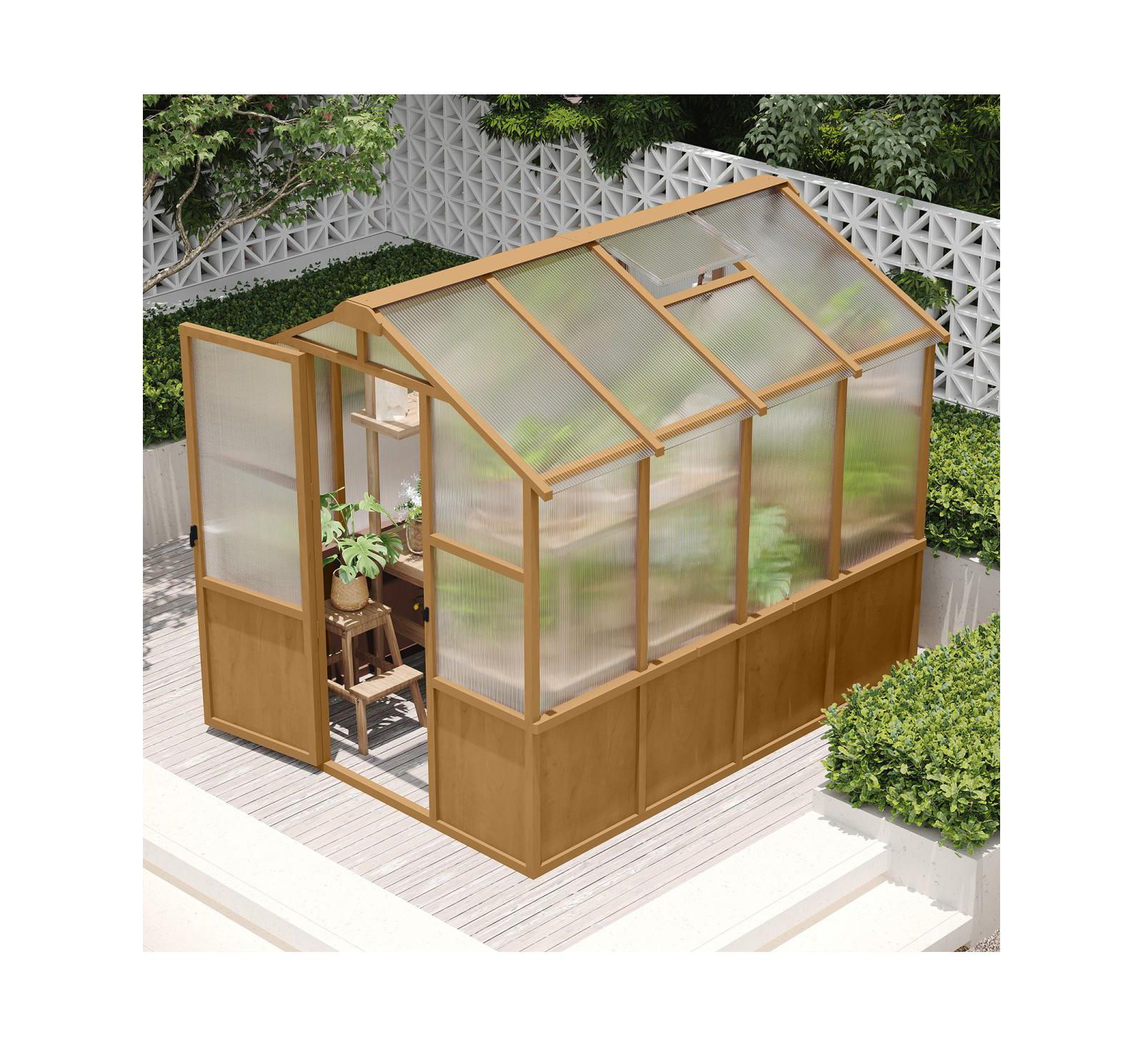 Теплица Streamdale Furniture из дерева и поликарбоната, 6 x 8 Feet