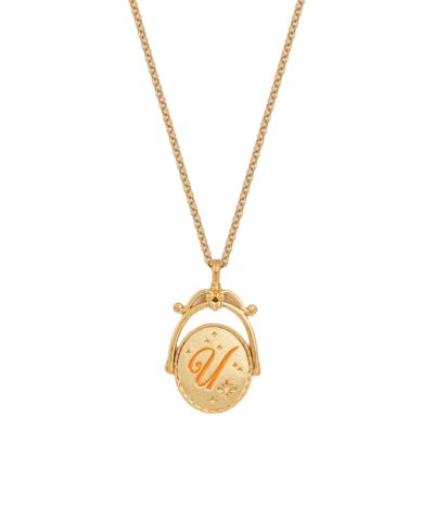 Золотая подвеска на цепочке Fable England U Initial Ursinia Gold Spinner Chain Necklace