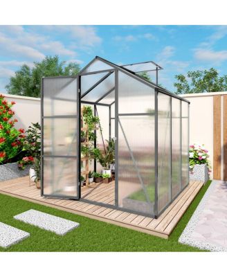 Streamdale Furniture алюминиевая теплица из поликарбоната с защитой от ветра и приподнятым основанием