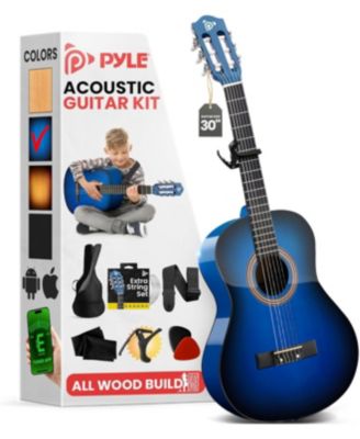 Pyle Classical Beginner All-Wood Guitar Starter Kit, Ages 4+