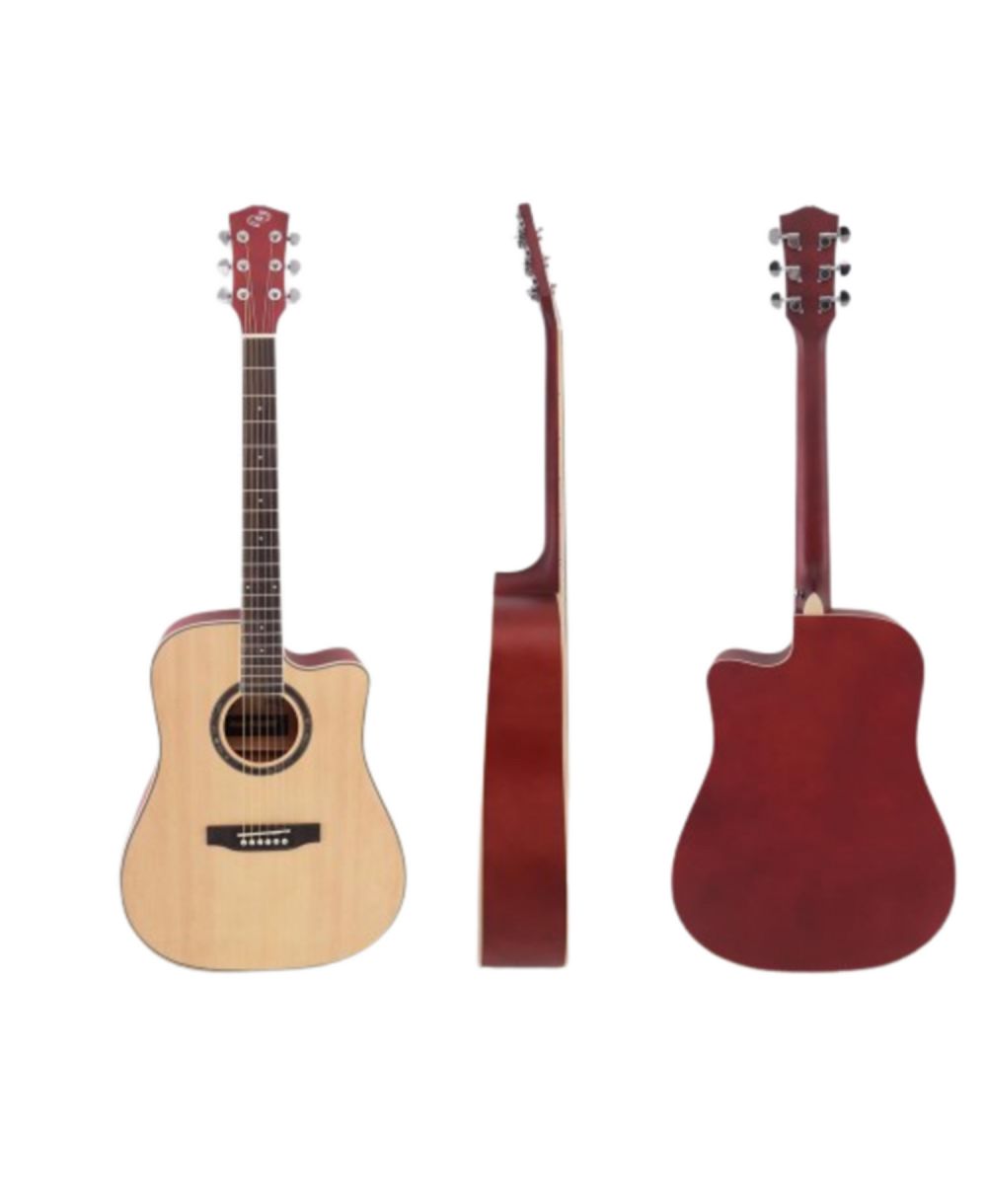 Комплект акустической гитары Pyle 41" с вырезом, набор аксессуаров - Natural Finish, PGA480NT
