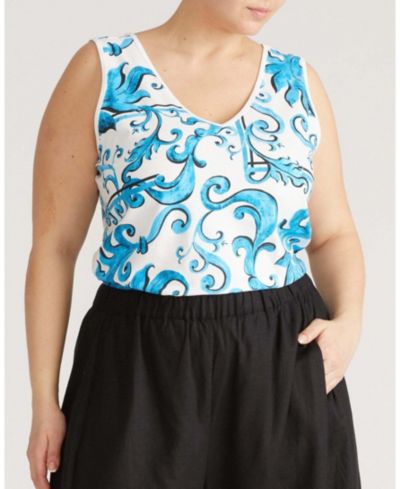Blue majolica print
