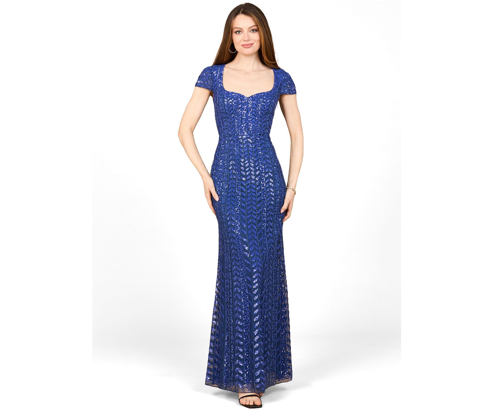 Женское платье Lara Beaded Gown with Glamourous Cap Sleeves