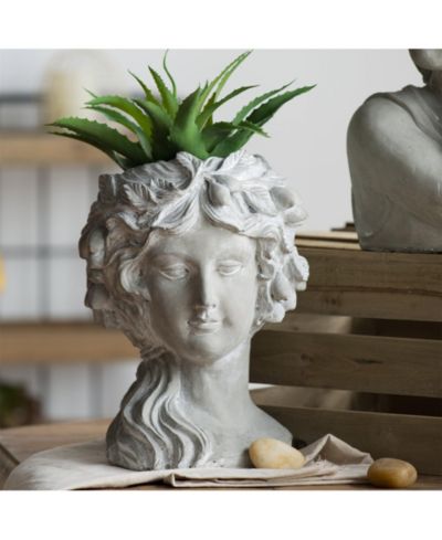 Clihome Outdoor Home Garden Decor Cement Bust Wall Planter