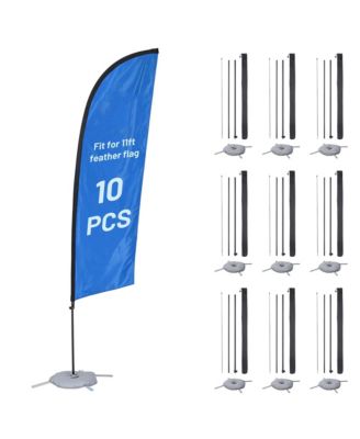 Комплект флагштока Instahibit 10 Pack 11 Feet Feather Flag с базой и мешком с грузом
