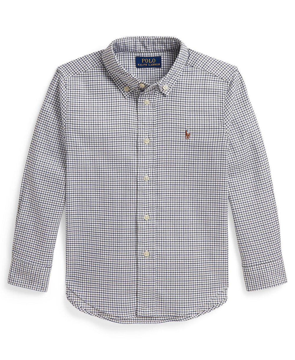 Мужская рубашка Polo Ralph Lauren Boys' 2T-7 Checked Performance Oxford