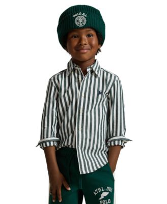 Мужская рубашка Polo Ralph Lauren Boys' 2T-7 Striped Cotton Poplin