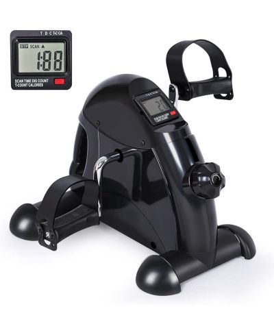 FED FITNESS Mini Exercise Bike, Under Desk Bike Pedal Exerciser for Arm/Leg Exercise, Adjustable Magnetic Resistance Desk Cycle with LCD Screen