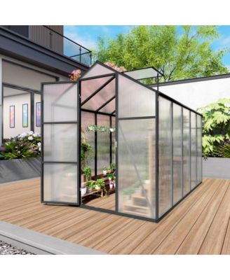 LOVMOR 6 x 10 FT Walk In Polycarbonate Greenhouse Aluminum Polycarbonate For Outdoor Garden Backyard