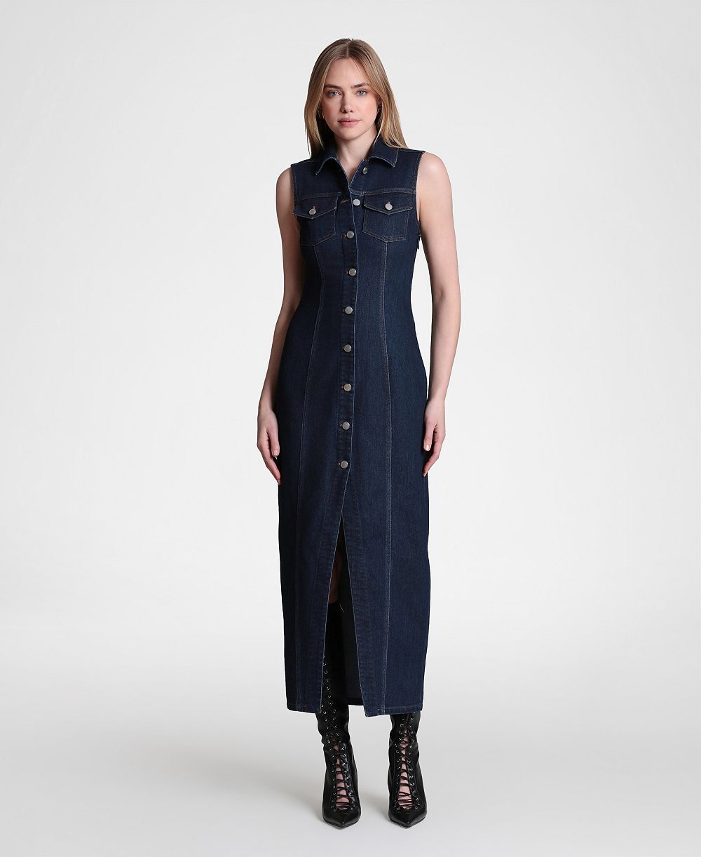Женское джинсовое платье Avec Les Filles Women's Sleeveless Stretch Denim