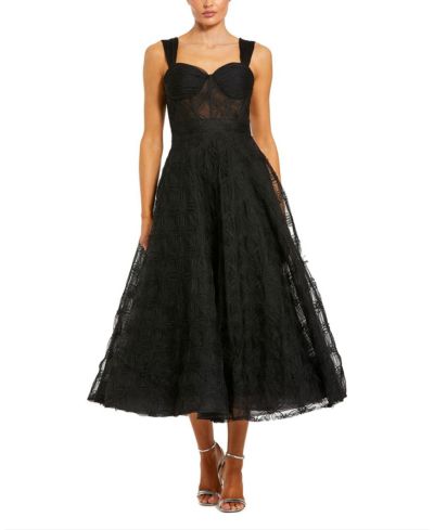 Женское платье Mac Duggal Sleeveless A Line Bustier Floral Tulle Midi