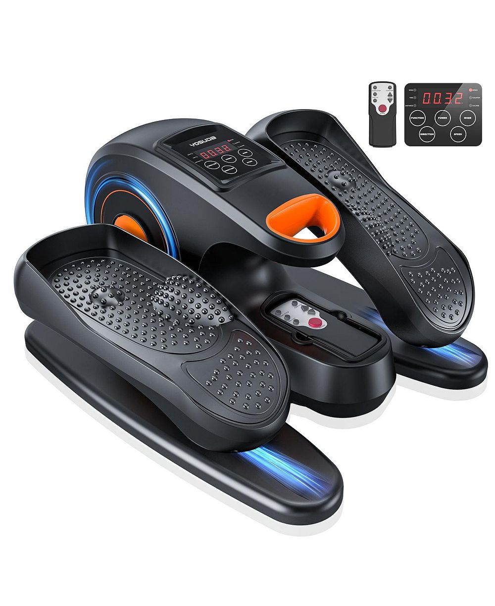 FED FITNESS Under Desk Electric Elliptical for Seniors, Seated Pedal Exerciser with Remote Control, 10 Speeds and Foot Straps
