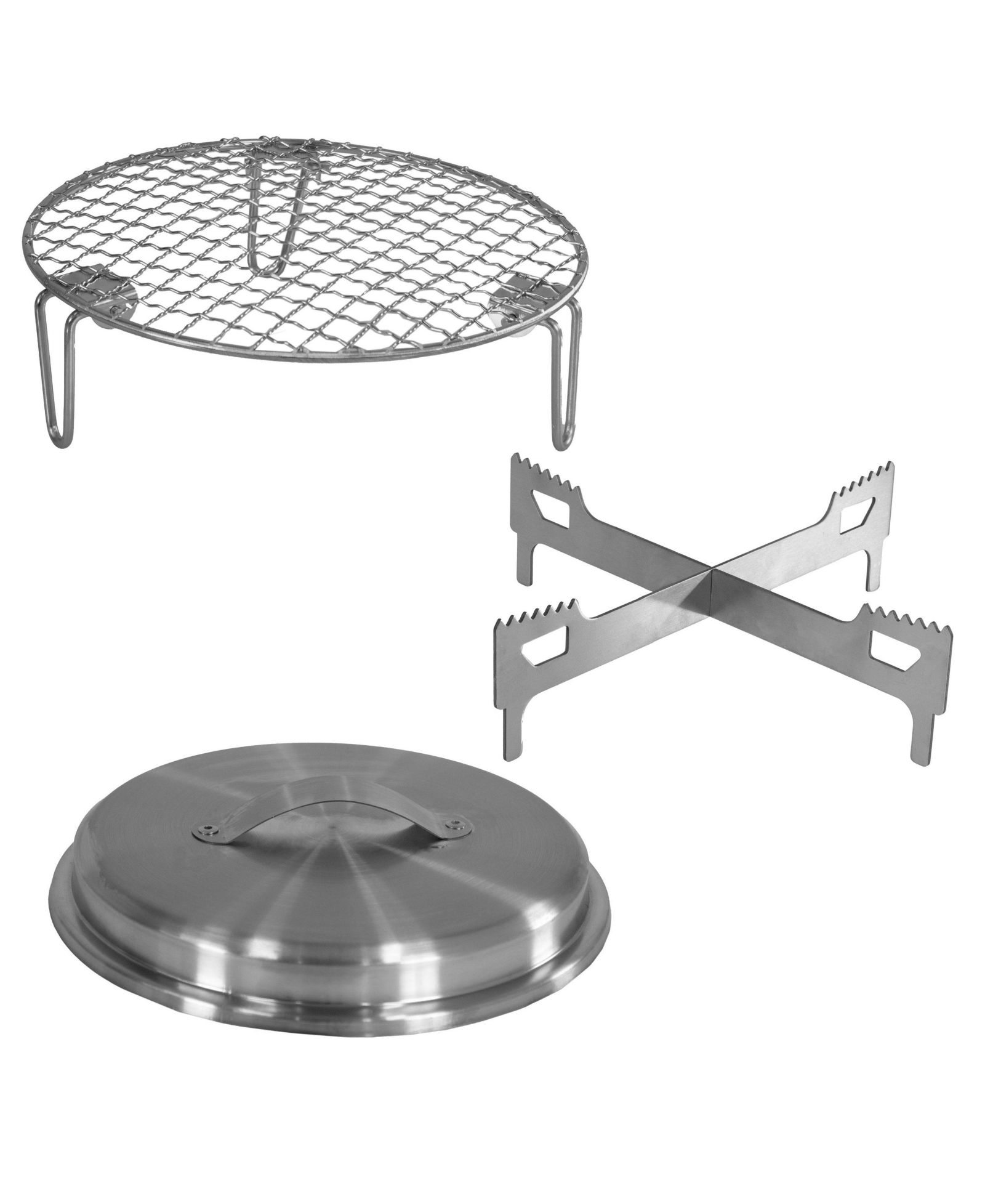 Комплект аксессуаров для костра Sunnydaze Decor 3-Piece Stainless Steel Smokeless Fire Pit