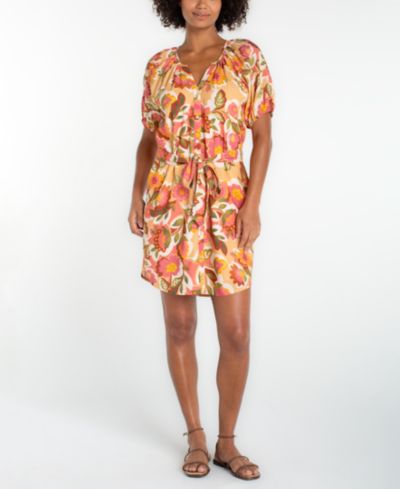 Платье Liverpool Los Angeles Petite Shirred Floral Print