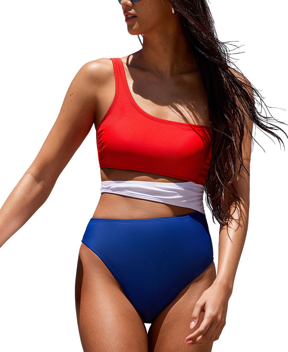 Cupshe Women's July Mood Colorblock Americana One-Piece Swimsuit