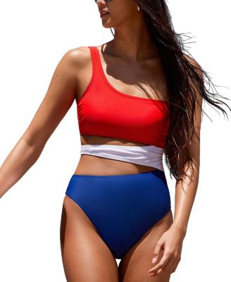 Cupshe Women's July Mood Colorblock Americana One-Piece Swimsuit