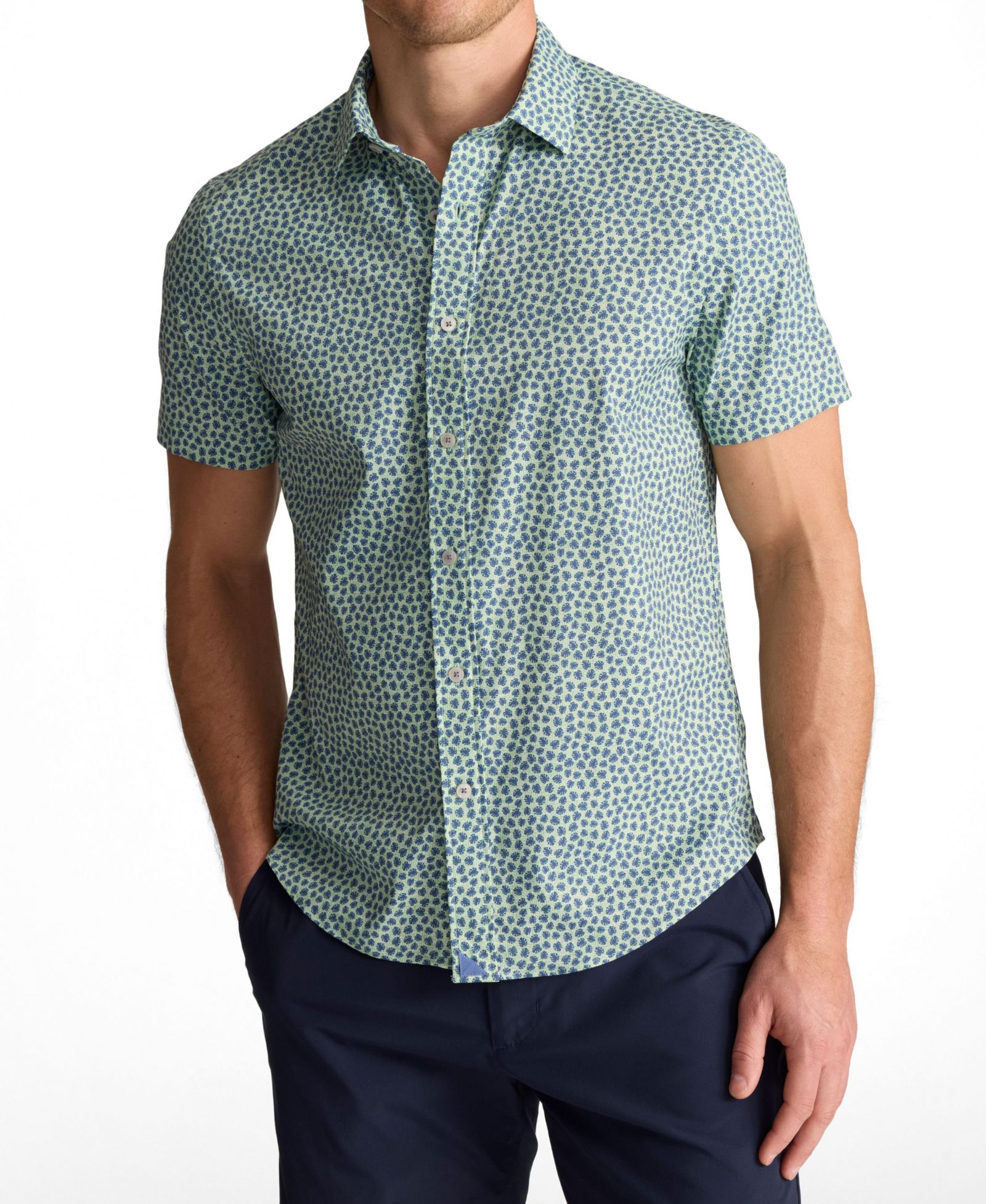 Мужская рубашка UNTUCKit Slim Fit Performance Short-Sleeve Kyros