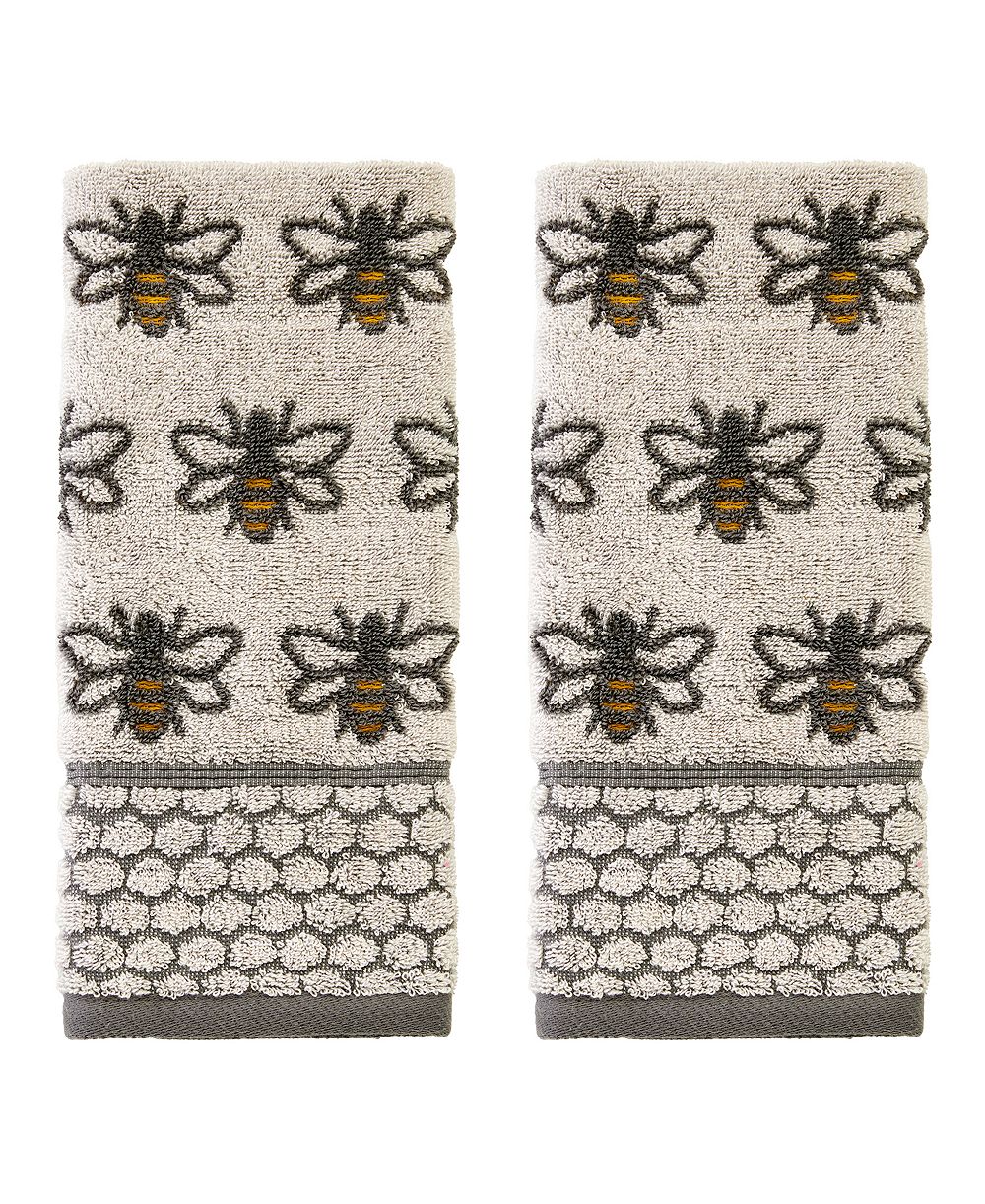 SKL Home Honey Bee Jacquard 2-Piece Hand Towel Set