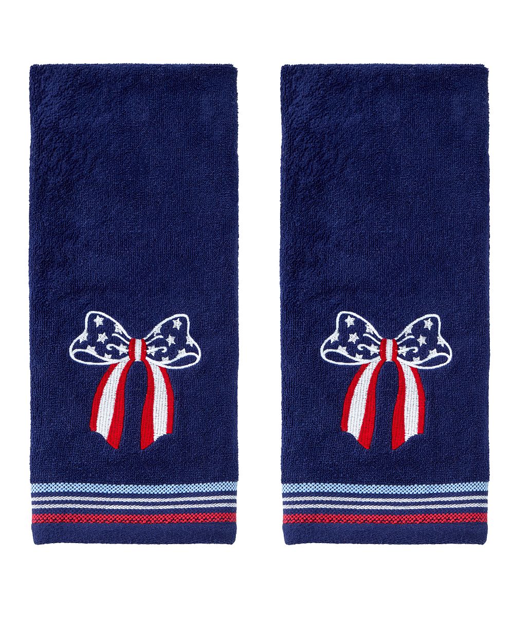 SKL Home Americana Bow Embroidered 2-Piece Hand Towel Set