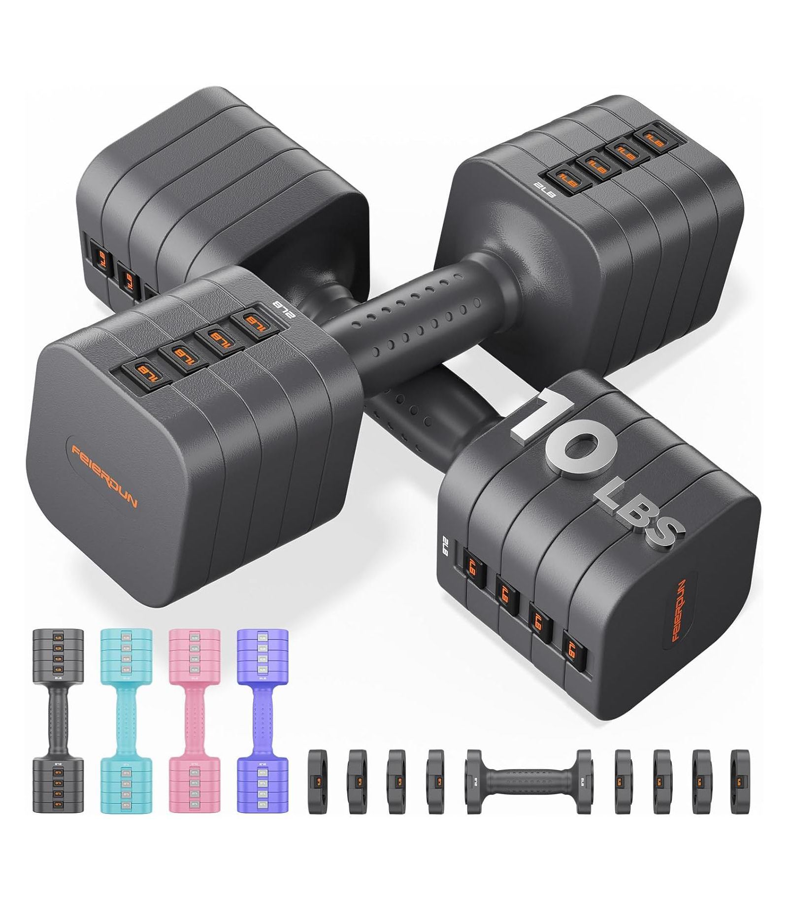 Гантели FED FITNESS 5-in-1 Adjustable LBS для дома и тренировок на улице