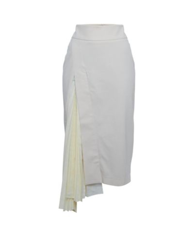 Pre-Owned Brunello Cucinelli Женская миди-юбка из хлопка с плиссировкой