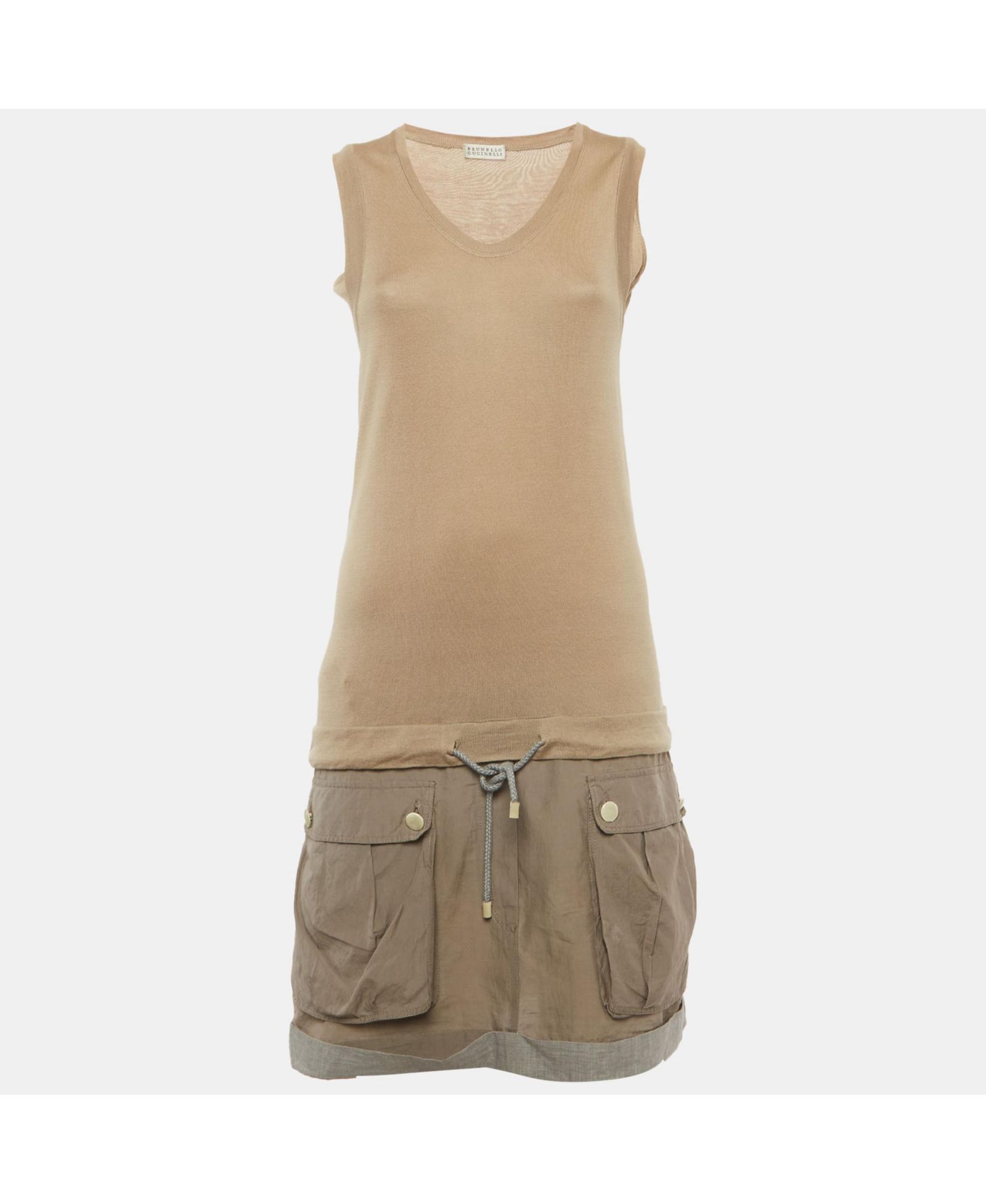 Pre-Owned Brunello Cucinelli Women's Cotton Knit Sleeveless Short Dress
