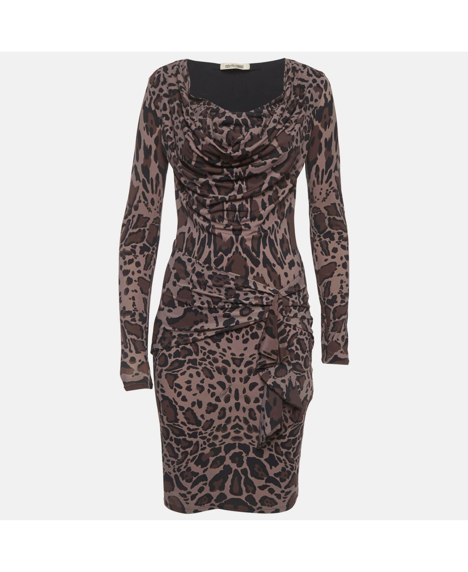 Pre-Owned Roberto Cavalli Women's Animal Printed Jersey Mini Dress