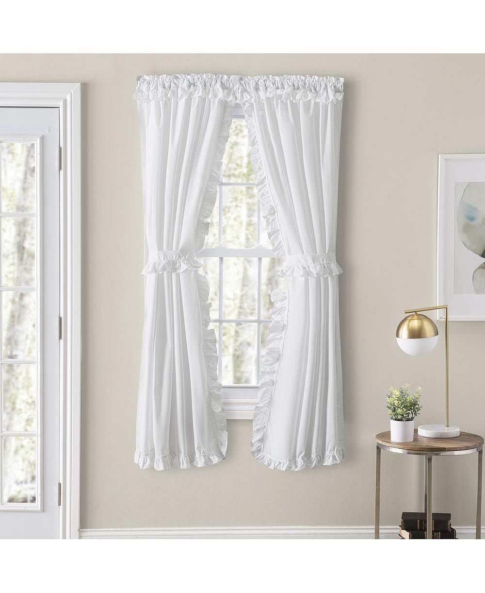 Ellis Curtain Home Classic Narrow Ruffle 2-Piece Rod Pocket Curtain Panel