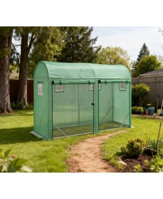 Lovmor PE Cover Steel Lean To Greenhouse for Outdoor Garden