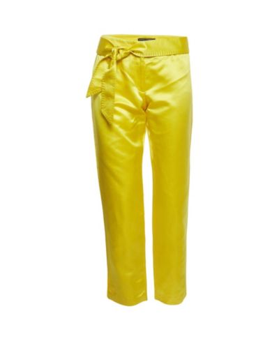 Pre-Owned Dolce & Gabbana Women's Satin Belted Trousers