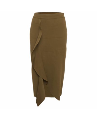 Pre-Owned Alexander Mcqueen Женский Stretch Knit Asymmetric Ruffle Midi Skirt