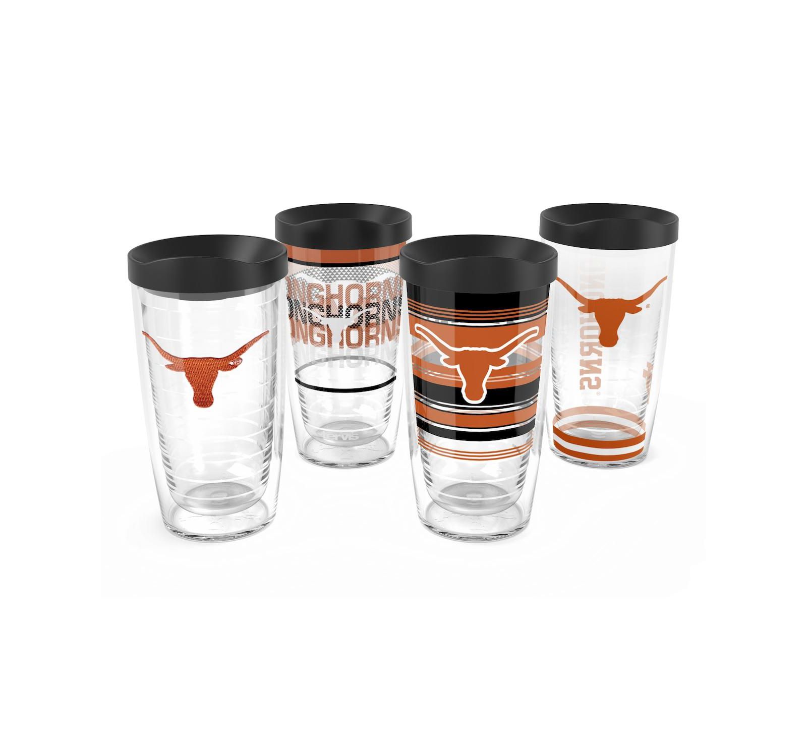 Набор стаканов Tervis Texas Longhorns 4-Pack 16oz. Classic Tumbler