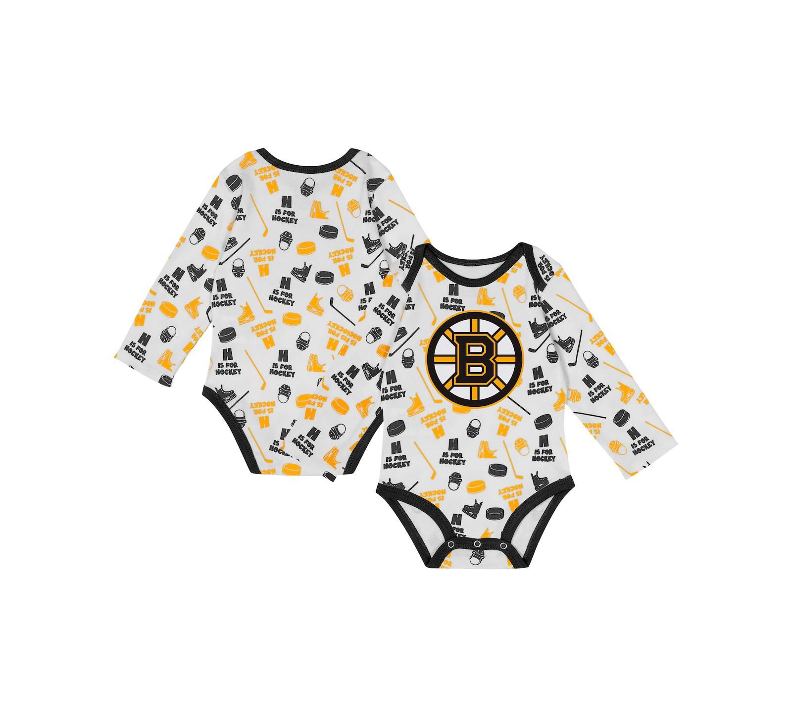 Боди Outerstuff для малышей Boston Bruins White Long Sleeve
