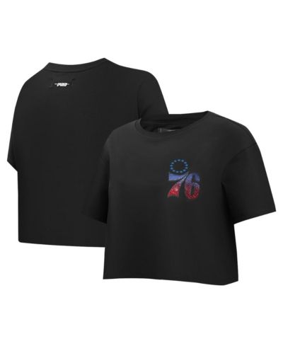 Женская укороченная футболка Pro Standard Philadelphia 76ers Jewels, черная