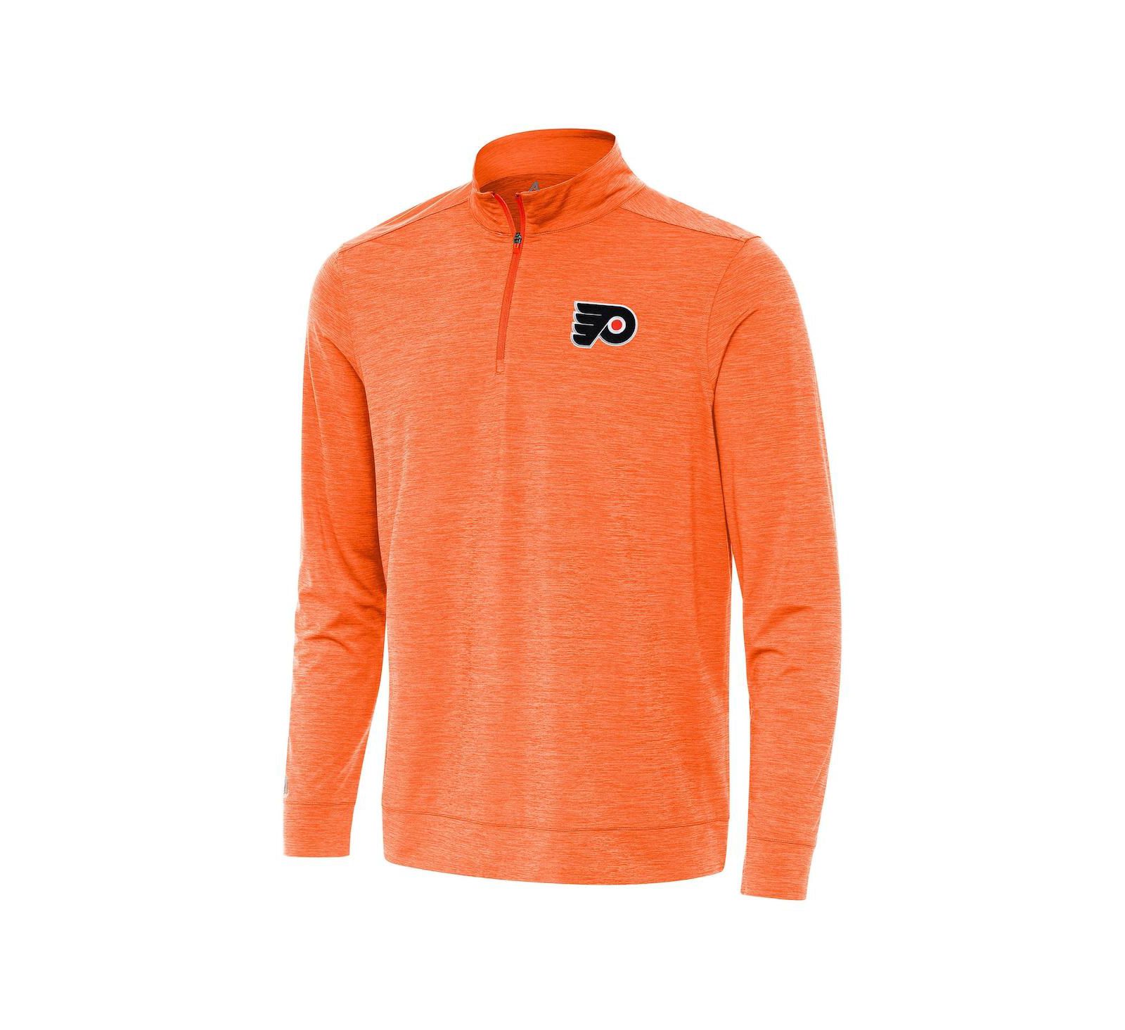 Мужская ветровка Antigua Heather Orange Philadelphia Flyers Bright Quarter-Zip