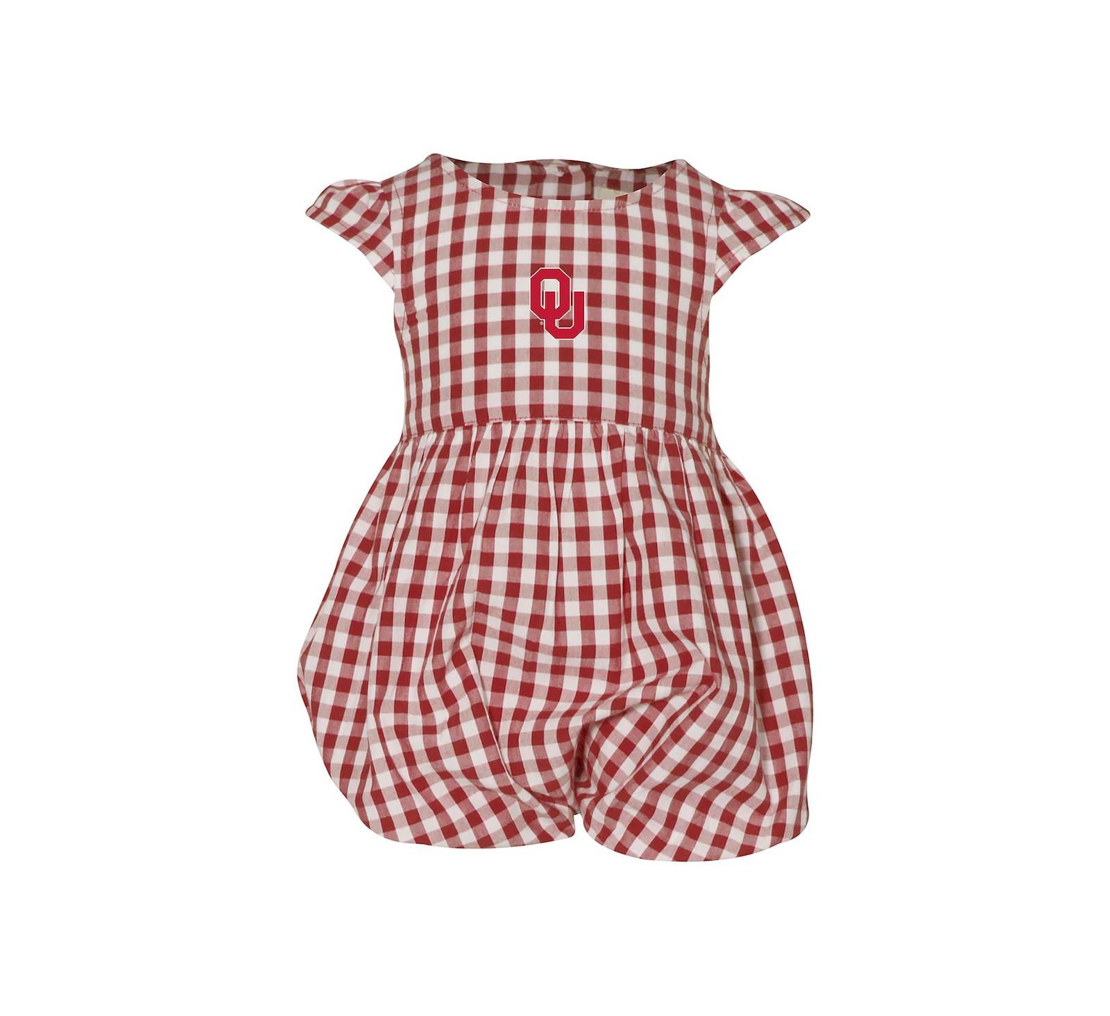 Детский боди Garb Baby Girls Crimson Oklahoma Sooners Cara Gingham Ruffled
