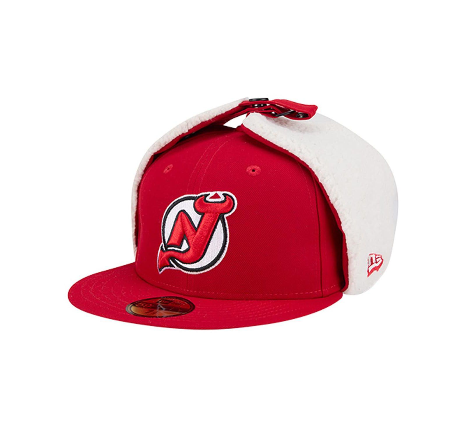 Мужская кепка New Era Red New Jersey Devils Injection Dog Ear Classic Fitted